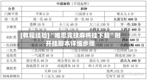 [教程经验]“唯思竞技麻将挂下载	”附开挂脚本详细步骤-第1张图片