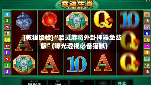 [教程经验]“哈灵麻将外卦神器免费版”(曝光透视必备猫腻)