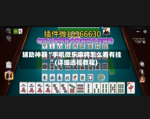 辅助神器“手机微乐麻将怎么看有挂”(详细透视教程)