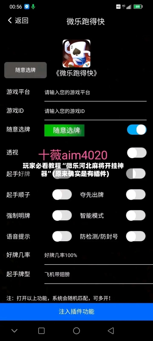 玩家必看教程“微乐河北麻将开挂神器”(原来确实是有插件)