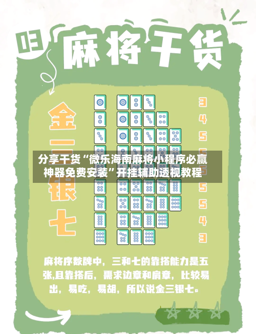 分享干货“微乐海南麻将小程序必赢神器免费安装”开挂辅助透视教程
