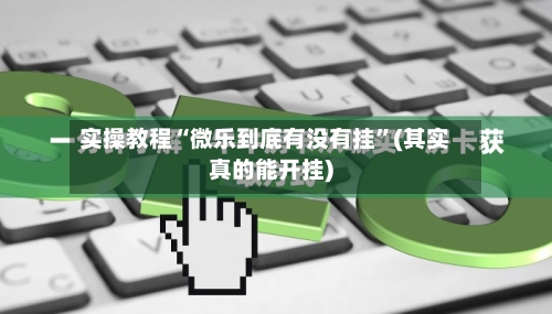 实操教程“微乐到底有没有挂”(其实真的能开挂)-第1张图片