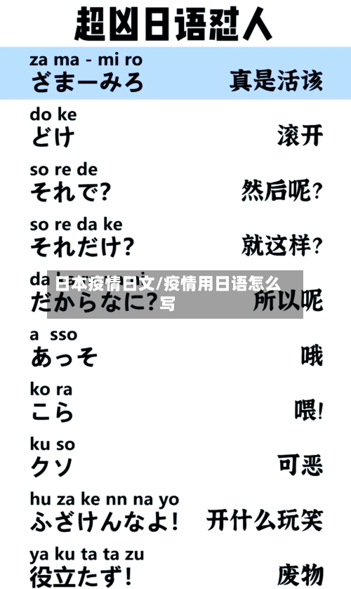 日本疫情日文/疫情用日语怎么写