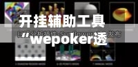 开挂辅助工具“wepoker透视辅助插件?	”(详细透视教程)-知乎-第1张图片
