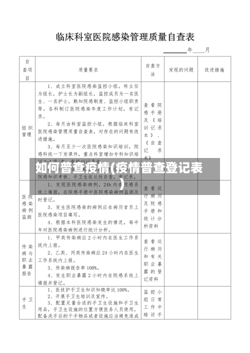 如何普查疫情(疫情普查登记表)