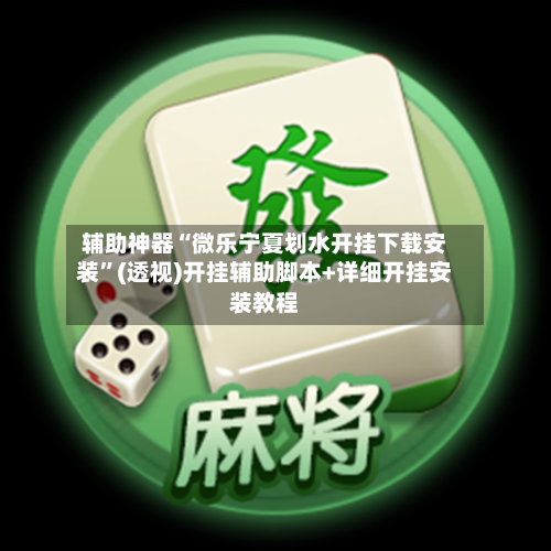 辅助神器“微乐宁夏划水开挂下载安装”(透视)开挂辅助脚本+详细开挂安装教程