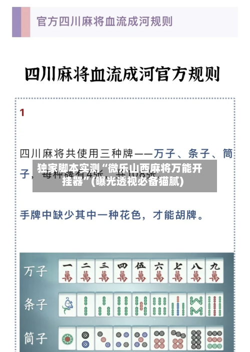独家脚本实测“微乐山西麻将万能开挂器”(曝光透视必备猫腻)