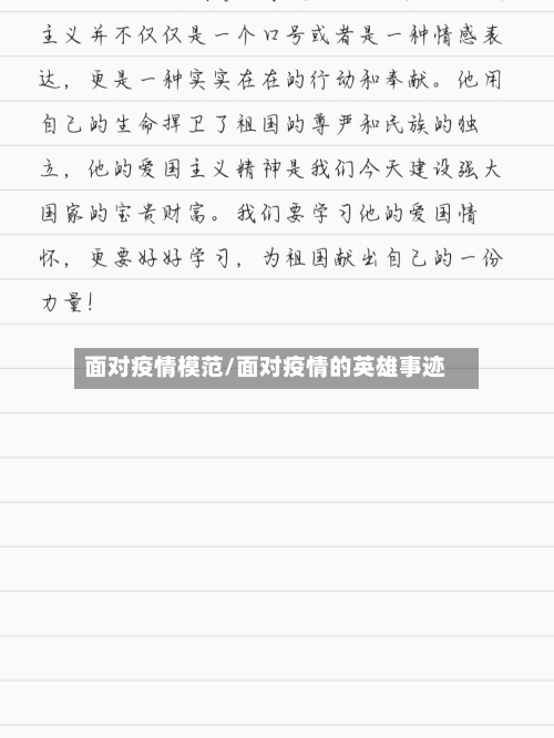 面对疫情模范/面对疫情的英雄事迹