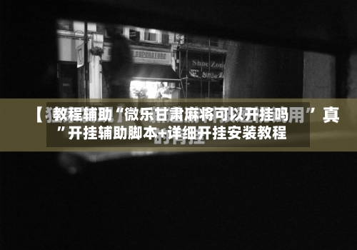 教程辅助“微乐甘肃麻将可以开挂吗	”开挂辅助脚本+详细开挂安装教程-第1张图片