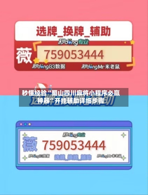 秒懂经验“蜀山四川麻将小程序必赢神器”开挂辅助详细步骤
