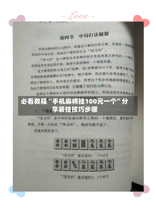必看教程“手机麻将挂100元一个”分享装挂技巧步骤-第1张图片