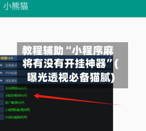 教程辅助“小程序麻将有没有开挂神器”(曝光透视必备猫腻)