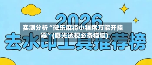 实测分析“微乐麻将小程序万能开挂器”(曝光透视必备猫腻)-第1张图片