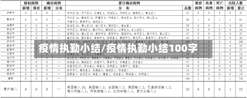 疫情执勤小结/疫情执勤小结100字