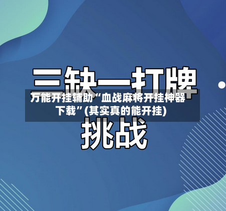 万能开挂辅助“血战麻将开挂神器下载”(其实真的能开挂)-第1张图片