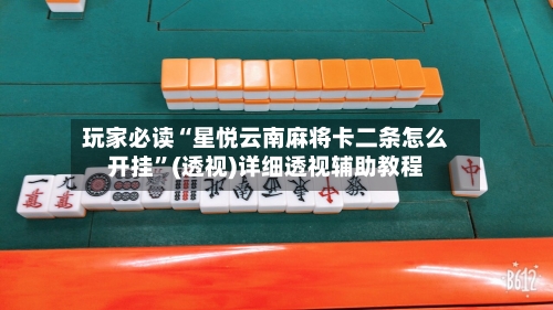 玩家必读“星悦云南麻将卡二条怎么开挂”(透视)详细透视辅助教程