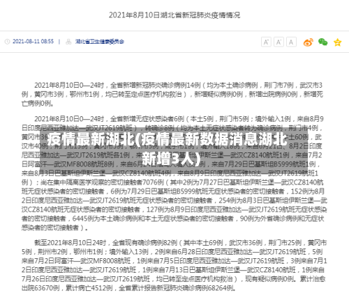 疫情最新湖北(疫情最新数据消息湖北新增3人)
