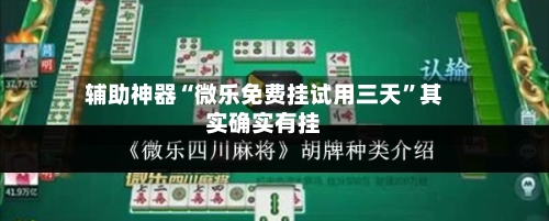 辅助神器“微乐免费挂试用三天	”其实确实有挂-第1张图片