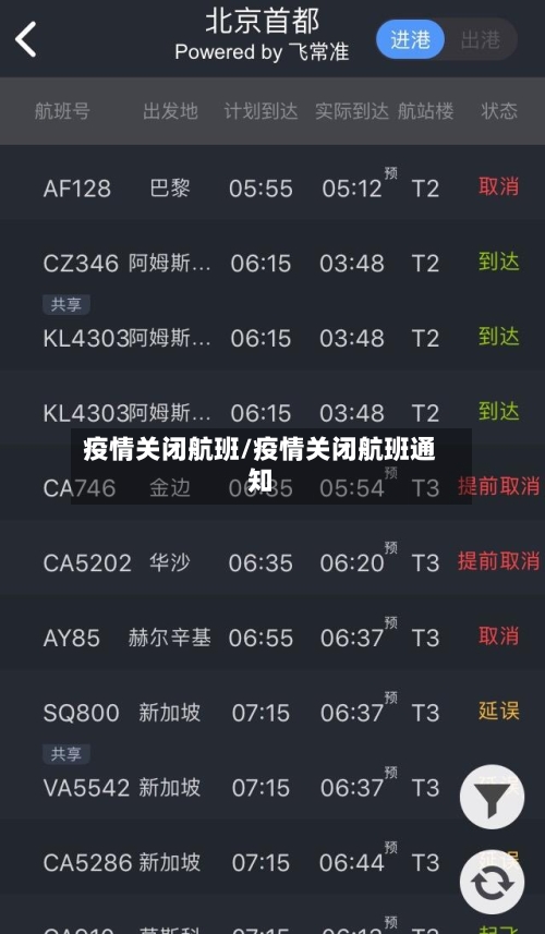疫情关闭航班/疫情关闭航班通知