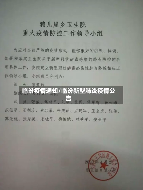 临汾疫情通知/临汾新型肺炎疫情公告