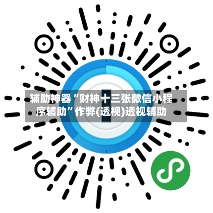 辅助神器“财神十三张微信小程序辅助”作弊(透视)透视辅助-第3张图片