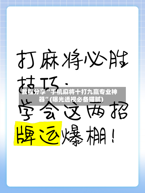 教程分享“手机麻将十打九赢专业神器	”(曝光透视必备猫腻)-第2张图片
