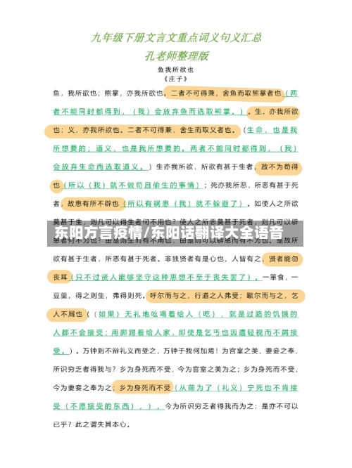 东阳方言疫情/东阳话翻译大全语音-第1张图片