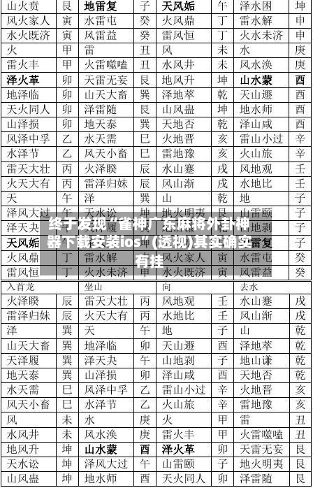 终于发现“雀神广东麻将外卦神器下载安装ios”(透视)其实确实有挂