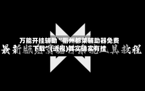 万能开挂辅助“衢州都莱辅助器免费下载”(透视)其实确实有挂