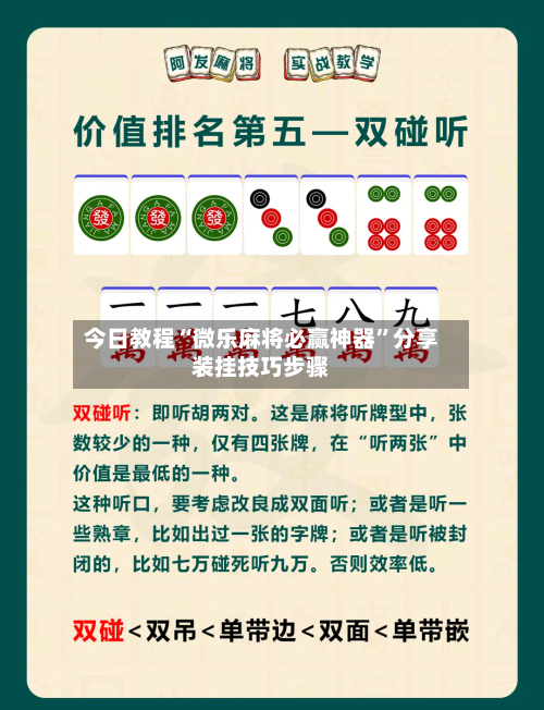 今日教程“微乐麻将必赢神器”分享装挂技巧步骤-第1张图片