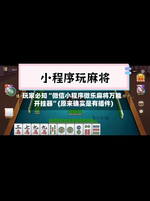 玩家必知“微信小程序微乐麻将万能开挂器	”(原来确实是有插件)-第2张图片