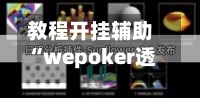 教程开挂辅助“wepoker透视辅助软件挂使用教程”开挂(透视)辅助教程