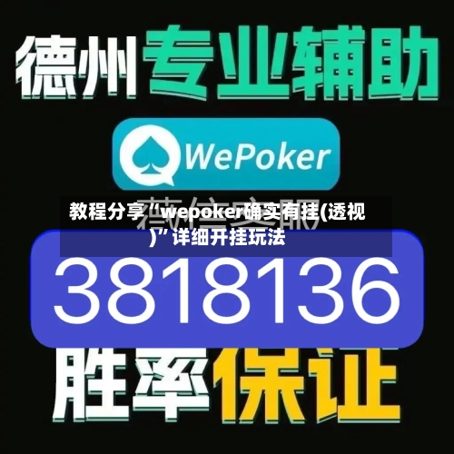教程分享“wepoker确实有挂(透视)”详细开挂玩法