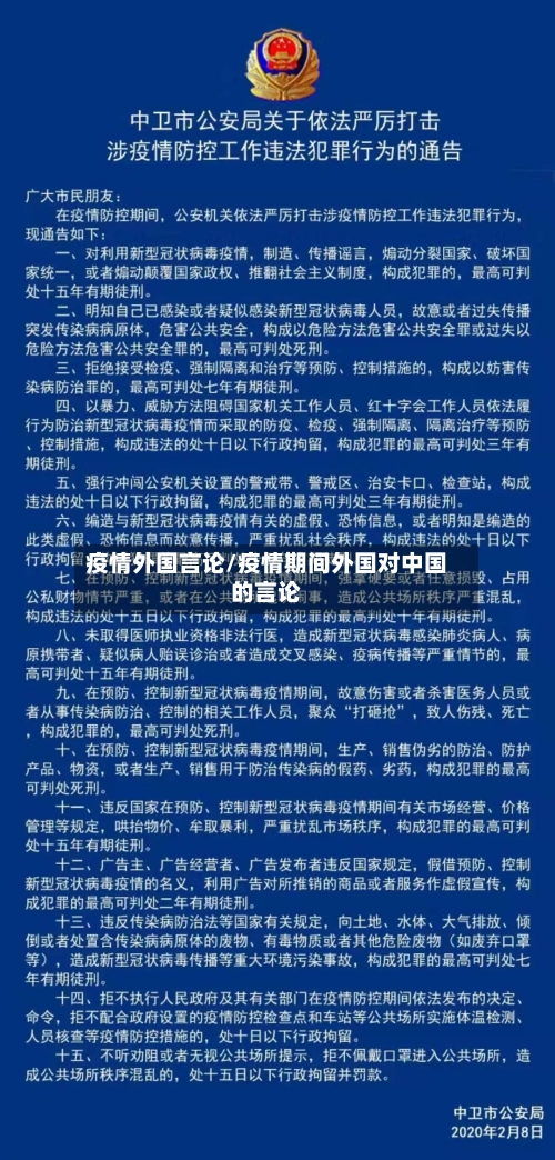 疫情外国言论/疫情期间外国对中国的言论