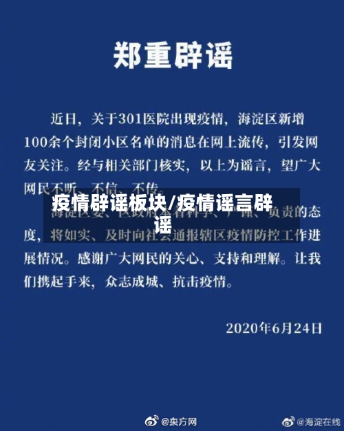 疫情辟谣板块/疫情谣言辟谣