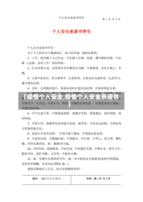 【疫情个人安全,疫情个人安全承诺书】-第1张图片