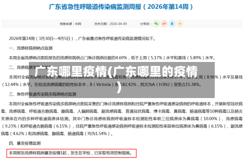 广东哪里疫情(广东哪里的疫情)