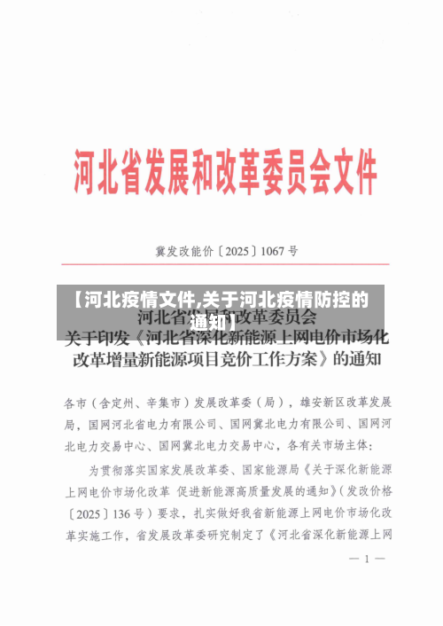 【河北疫情文件,关于河北疫情防控的通知】