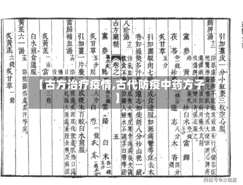 【古方治疗疫情,古代防疫中药方子】-第3张图片