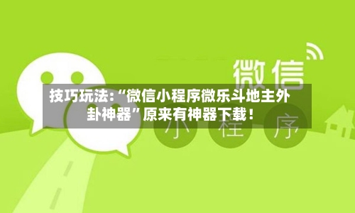 技巧玩法:“微信小程序微乐斗地主外卦神器”原来有神器下载！