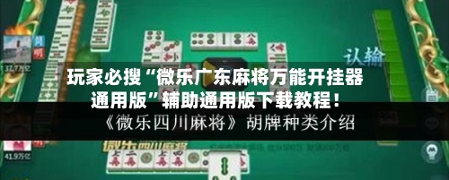 玩家必搜“微乐广东麻将万能开挂器通用版”辅助通用版下载教程！-第3张图片