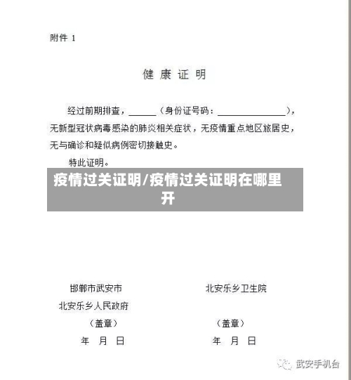 疫情过关证明/疫情过关证明在哪里开