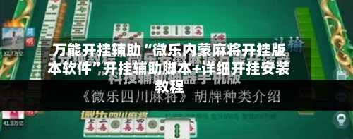 万能开挂辅助“微乐内蒙麻将开挂版本软件	”开挂辅助脚本+详细开挂安装教程-第2张图片