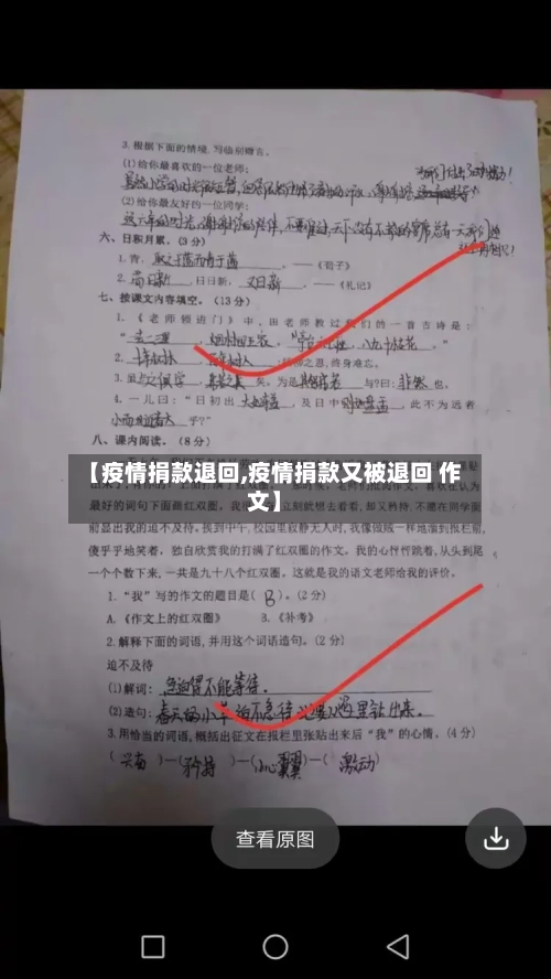 【疫情捐款退回,疫情捐款又被退回 作文】