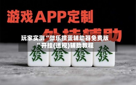 玩家实测“微乐掼蛋辅助器免费版”开挂(透视)辅助教程