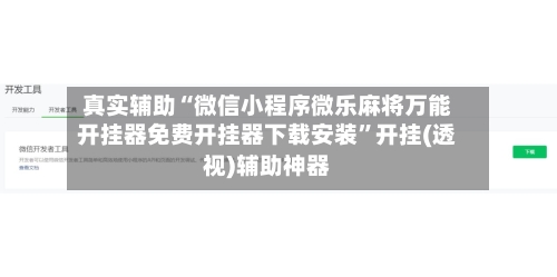 真实辅助“微信小程序微乐麻将万能开挂器免费开挂器下载安装”开挂(透视)辅助神器-第2张图片