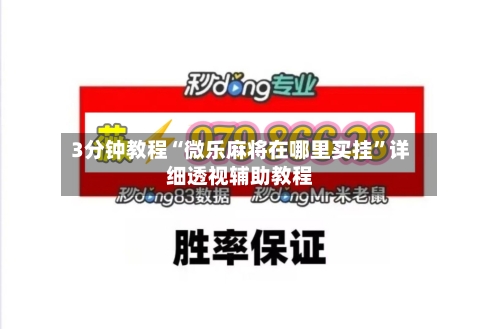 3分钟教程“微乐麻将在哪里买挂”详细透视辅助教程