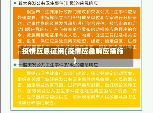 疫情应急征用(疫情应急响应措施)-第3张图片