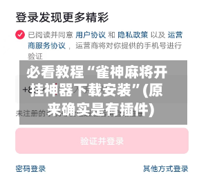 必看教程“雀神麻将开挂神器下载安装”(原来确实是有插件)-第2张图片