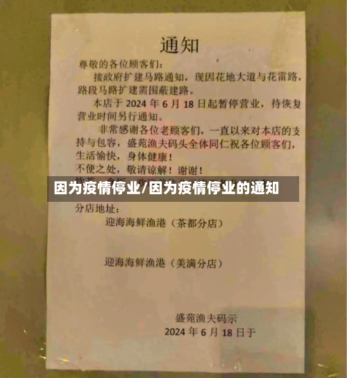 因为疫情停业/因为疫情停业的通知